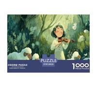 Chica Que Toca el violín Puzzle 1000 Piezas Juguete De Reto Adultos Y Mayores De 12 Años Curación Bosque Puzzle Creativo Reto Educativo Regalo De Decoración para El Hogar
