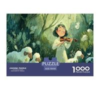 Chica Que Toca el violín Puzzle 1000 Piezas Juguete De Reto Adultos Y Niños Curación Bosque Puzzle para Diversión Familiar Juego Educativo Familiar Regalo De Decoración para El Hogar 70x50cm 1000pcs
