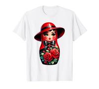 Chica Rusa Rusia Matryoshka Ruso para Rusos Camiseta gráfica económica, Hombre, Blanco, L