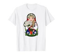 Chica Rusa Rusia Matryoshka Ruso para Rusos Camiseta gráfica económica, Hombre, Blanco, S