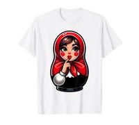 Chica Rusa Rusia Matryoshka Ruso para Rusos Camiseta gráfica económica, Hombre, Blanco, XL
