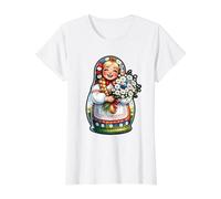 Chica Rusa Rusia Matryoshka Ruso para Rusos Camiseta gráfica económica, Mujer, Blanco, S