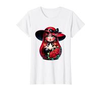 Chica Rusa Rusia Matryoshka Ruso para Rusos Camiseta gráfica económica, Mujer, Blanco, XL