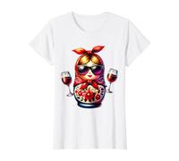 Chica Rusa Rusia Matryoshka Ruso para Vino Rusos Camiseta gráfica económica, Mujer, Blanco, M