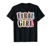 Chica Salvaje Leopardo Divertido Rescate Nota Collage Mujeres Camiseta