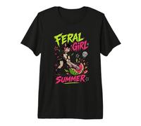 Chica Salvaje Verano Divertido Punk Rock Camiseta Premium
