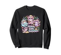Chica Salvaje Verano Divertido Raccoon Squad Beach Kawaii Lindo Sudadera