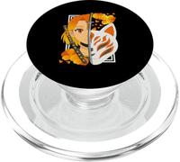 Chica Samurai Japonesa Anime Máscara Espada Kitsune Fox PopSockets PopGrip para MagSafe