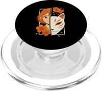 Chica Samurai Japonesa Máscara Kitsune Espada Arte Anime PopSockets PopGrip para MagSafe