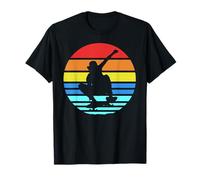 Chica Skater Audaz Estilo Retro Atardecer Skate Camiseta