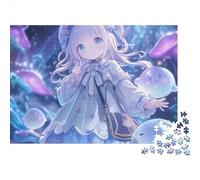 Chica Soñadora Puzzle de 1000 Piezas Medusa Puzzle para Adultos Set de Puzzle 1000 Piezas Relajante Familia Decoración 38x26cm/1000pcs