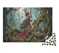 Chica SteampunkRompecabezas Premium 1000 Piezas Cartón Cuento de Hadas del Bosque Antistrés Adultos, Entretenimiento Familiar, Regalo Ideal para Hobbyistas 38x26cm/1000pcs