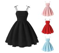 Chica Vestido De Verano Sin Tirantes Ropa Sólido Casual Funky Ropa Tops Mediados De Largo Elegante Vestido Elegante Una Línea Vestidos Sin Mangas Ropa