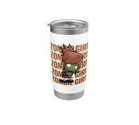Chica zombi, linda, adorable, kawaii, zom e Halloween Vaso térmico de acero inoxidable de doble pared
