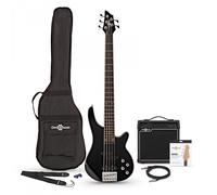 Chicago 5 String Bass Guitar Black + 15W Amp Pack by Gear4music