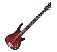 Chicago 5 String Bass Guitar by Gear4music Trans Red