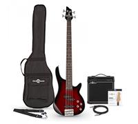 Chicago Bass Guitar Trans Red Burst 15W Bass Amp & Accessory Pack
