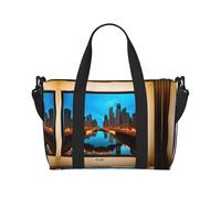 Chicago Bolsa de hombro de mano reflejada de un solo hombro, bolsa de deporte y de entrenamiento, para fines de semana, para pasar la noche, color negro, talla única, Negro, One size