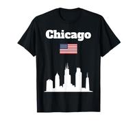 Chicago City Lover Travel Souvenir Bandera Americana Camiseta