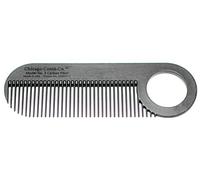 Chicago Comb Modelo 2 de fibra de carbono, fabricado en Estados Unidos, antiestático, 10 cm de largo, dientes finos, peine de bolsillo y viaje, para cabello más fino, barba y bigote