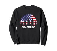 Chicago, EE. UU., Bandera del Medio Oeste de Estados Unidos, Grunge, Illinois, Windy City Sudadera