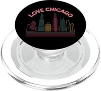 Chicago es mi terapia Amo Chicago I Corazón rojo Chicago PopSockets PopGrip para MagSafe