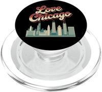 Chicago es mi terapia Amo Chicago I Corazón rojo Chicago PopSockets PopGrip para MagSafe