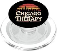 Chicago es mi terapia Amo Chicago I Corazón rojo Chicago PopSockets PopGrip para MagSafe
