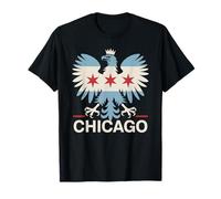 Chicago Flag Polonia Polonia Inmigrante Polaco Águila Polska Americana Camiseta