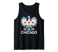 Chicago Flag Polonia Polonia Inmigrante Polaco Águila Polska Americana Camiseta sin Mangas