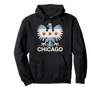 Chicago Flag Polonia Polonia Inmigrante Polaco Águila Polska Americana Sudadera con Capucha