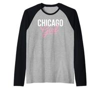 Chicago Girl Illinois Mujeres Chica Divertido Hogar Chi Town City Camiseta Manga Raglan