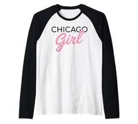 Chicago Girl Illinois Mujeres Chica Divertido Hogar Chi Town City Camiseta Manga Raglan