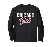 Chicago Girl Illinois Mujeres Chica Divertido Hogar Chi Town City Manga Larga