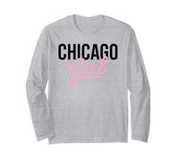 Chicago Girl Illinois Mujeres Chica Divertido Hogar Chi Town City Manga Larga