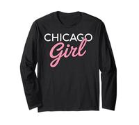 Chicago Girl Illinois Mujeres Chica Divertido Hogar Chi Town City Manga Larga