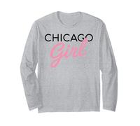 Chicago Girl Illinois Mujeres Chica Divertido Hogar Chi Town City Manga Larga