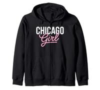 Chicago Girl Illinois Mujeres Chica Divertido Hogar Chi Town City Sudadera con Capucha