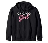Chicago Girl Illinois Mujeres Chica Divertido Hogar Chi Town City Sudadera con Capucha