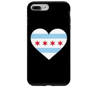 Chicago Heart Flag Pride Windy City Illinois Loop North Side Carcasa para iPhone 7 Plus/8 Plus