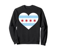 Chicago Heart Flag Pride Windy City Illinois Loop North Side Sudadera