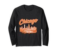 Chicago Horizonte Paisaje Urbano Ciudad Viento Viaje Vintage Manga Larga