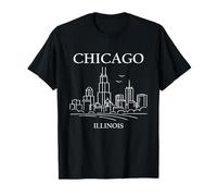 Chicago Illinois Minimalist City Skyline Travel Souvenir Camiseta