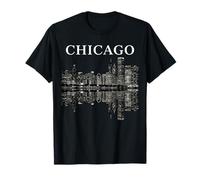 Chicago Illinois Skyline City Reflection Urban Camiseta