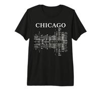 Chicago Illinois Skyline City Reflection Urban Camiseta Premium