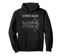 Chicago Illinois Skyline City Reflection Urban Sudadera con Capucha