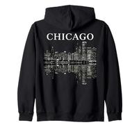 Chicago Illinois Skyline City Reflection Urban Sudadera con Capucha