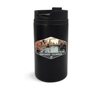 Chicago Illinois - Taza de viaje de recuerdo de viaje, vaso de viaje, taza de café aislada, taza portátil