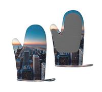 Chicago Illinois USA 1 - Manoplas antideslizantes para hornear, protector de mano profesional para barbacoa, accesorios de cocina