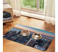 Chicago Illinois USA 1 - Tapete de alimentación para mascotas, tapete para comida y agua, dispensador de agua, accesorios para perros